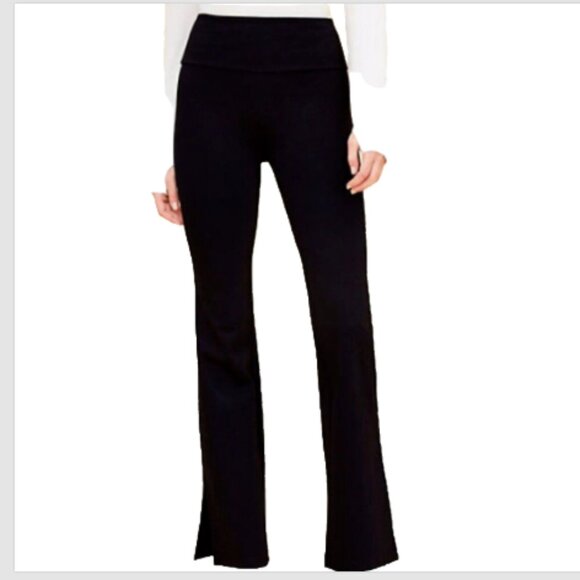 Lou & Grey Pants - Lou & Grey Women's Black Side Split Sporty Ponte Mid Weight Flare Pants Size S
